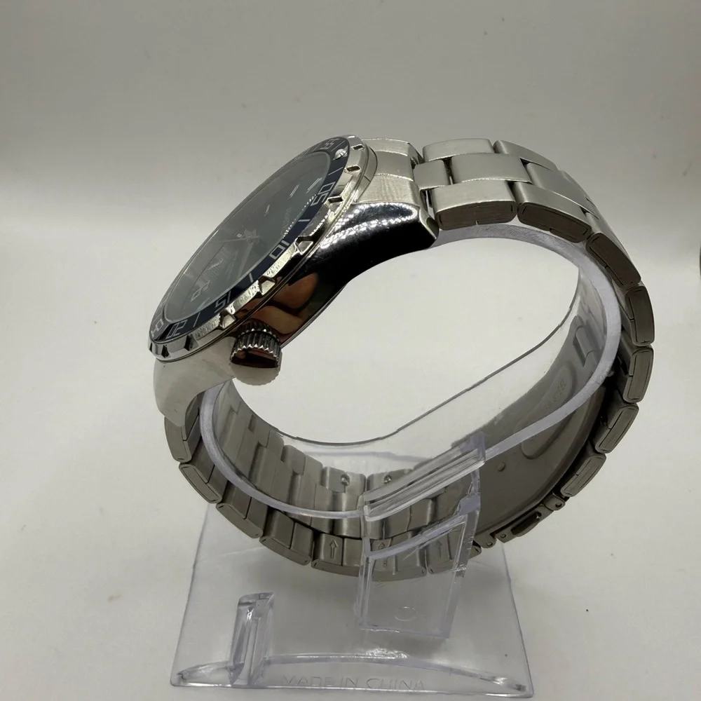 Armitron Blue Face/Bezel Stainless Steel Luminescent Quartz (New Battery)